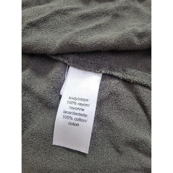 Maurices Green Open Front Crochet Trim 3/4 Sleeve Kimono Top Women's Size XL - Picture 9 of 10